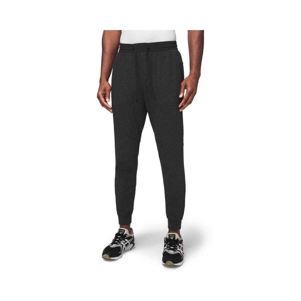 Lululemon 28" At Ease Jogger Men Unisex Medium Black Textured Waffle Tapered Gym